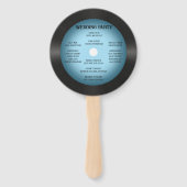 レトロヴィンテージブルービニールレコード結婚式 プログラム ハンドファン (裏面)