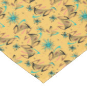 レトロヴィンテージブーメランスプートニクイエローブラック テーブルクロス (アングル)