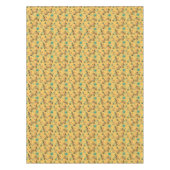 レトロヴィンテージブーメランスプートニクイエローブラック テーブルクロス (正面)