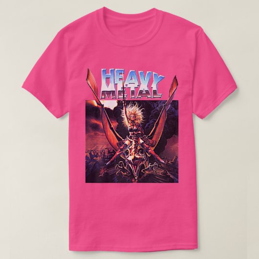 レトロヴィンテージヘビー女子おもしろいメタルトシャツTSh Tシャツ (デザイン正面)