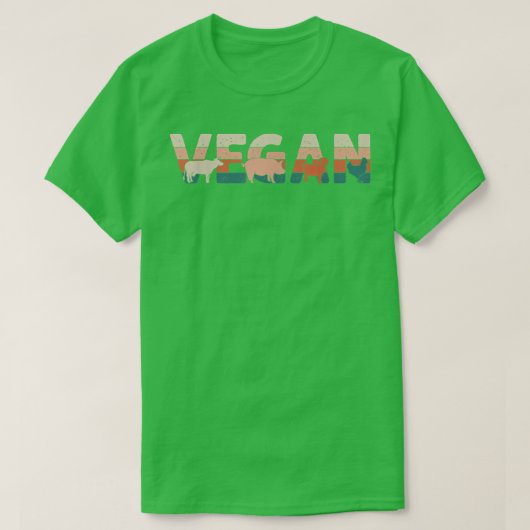 レトロヴィンテージベジタリアンビーガン Tシャツ (デザイン正面)