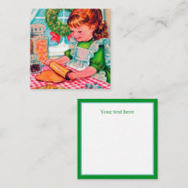 レトロヴィンテージベーキングの女の子 ノートカード