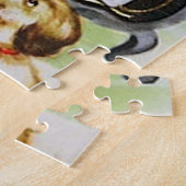 レトロヴィンテージベーキングガールクリスマスホリデイ ジグソーパズル (側面)