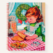 レトロヴィンテージベーキングガールレシピノート ノートブック (正面)