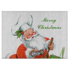 レトロヴィンテージベーキングサンタホリデイ カッティングボード