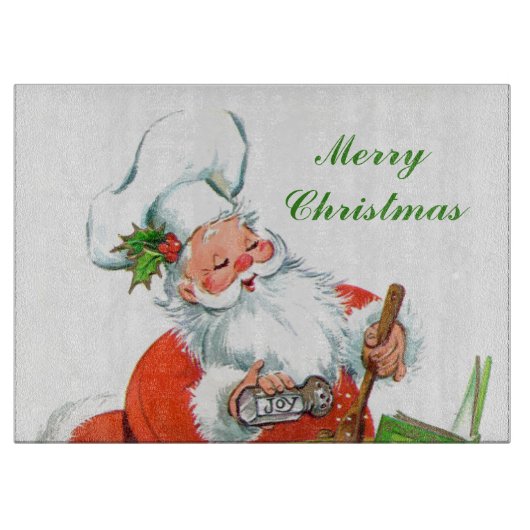 レトロヴィンテージベーキングサンタホリデイ カッティングボード (正面)