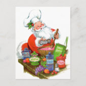 レトロヴィンテージベーキングサンタホリデイ シーズンポストカード (正面)