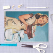 レトロヴィンテージベーキングレディーデクページ 薄葉紙 (クラフト)