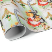 レトロヴィンテージベーキング女の子パーティー ラッピングペーパー (ロールコーナー)