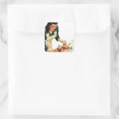 レトロヴィンテージベーキング女性 スクエアシール (バッグ)