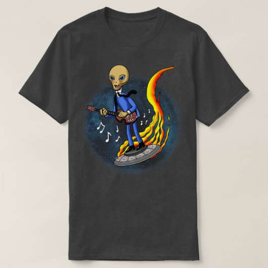 レトロヴィンテージベース60sミュージシャン（宇宙空間） tシャツ (デザイン正面)