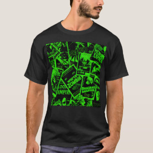 レトロヴィンテージホラー映画コラージンググリーン Tシャツ