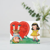 レトロヴィンテージホリデーバレンタインのカップル葉書 シーズンポストカード (スタンド正面)