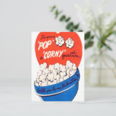 レトロヴィンテージホリデーバレンタインポップ・アートのコーン葉書 シーズンポストカード (スタンド正面)