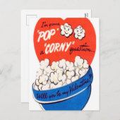 レトロヴィンテージホリデーバレンタインポップ・アートのコーン葉書 シーズンポストカード (正面/裏面)