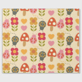 レトロヴィンテージボホベイシャワー子供の誕生日 ラッピングペーパー (フラット)