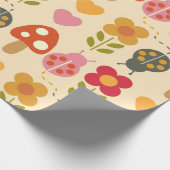 レトロヴィンテージボホベイシャワー子供の誕生日 ラッピングペーパー (角)