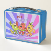 レトロヴィンテージボンペティットサマーフルーツキャラクター メタルランチボックス (裏面)