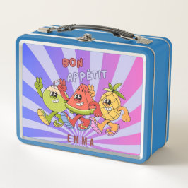 レトロヴィンテージボンペティットサマーフルーツキャラクター メタルランチボックス