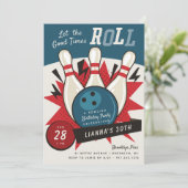 レトロヴィンテージボーリングテーマパーティー 招待状 (スタンド正面)