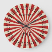 レトロヴィンテージポップコクラシックン回転車輪ダイヤル ラージ壁時計 (正面)