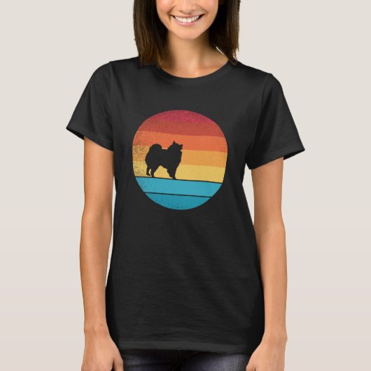 レトロヴィンテージポメラニア犬犬と可愛い動物5 Tシャツ (正面)