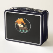 レトロヴィンテージマウンテンクライマーロック登山恋人 メタルランチボックス (裏面)