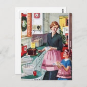 レトロヴィンテージマザー食べドーターズケーキ ポストカード (正面/裏面)