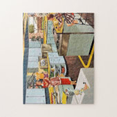 レトロヴィンテージママと女の子 ジグソーパズル (縦)