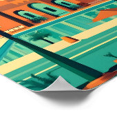 レトロヴィンテージマラケチモロッコフラットベクターアート ポスター (角)