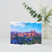 レトロヴィンテージマルタパノラマウォーターカラービュー ポストカード (スタンド正面)