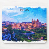 レトロヴィンテージマルタパノラマウォーターカラービュー マウスパッド (正面)