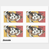 レトロヴィンテージマンガ人狼の良い見た 長方形シール (シート)