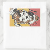 レトロヴィンテージマンガ人狼の良い見た 長方形シール (バッグ)