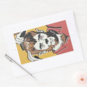 レトロヴィンテージマンガ人狼の良い見た 長方形シール (封筒)