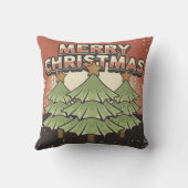 レトロヴィンテージマンケーブクリスマスツリー クッション (裏面)