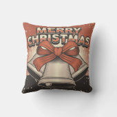 レトロヴィンテージマンケーブクリスマスベル クッション (裏面)