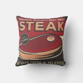 レトロヴィンテージマンケーブフレッシュレッドミート クッション (裏面)