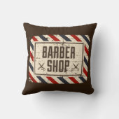 レトロヴィンテージマンケーブホワイト素朴理容師サイン クッション (裏面)