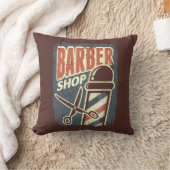 レトロヴィンテージマンケーブ理容師ポール クッション (ブランケット)