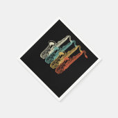 レトロヴィンテージマーチングバンドサクソフォン スタンダードカクテルナプキン (角)