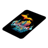 レトロヴィンテージミシガン州マップ マグネット (左側)