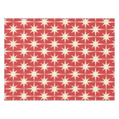 レトロヴィンテージミッドセンチュリーアトミックスターズレッドクリーム テーブルクロス (正面(横))