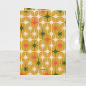 レトロヴィンテージミッドセンチュリースターパターンオークル カード (裏面)