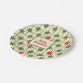 レトロヴィンテージミッドセンチュリーメリークリスマススターズ ペーパープレート (アングル)