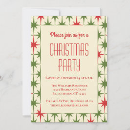 レトロヴィンテージミッドセンチュリーモダンクリスマススターズ 招待状