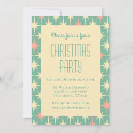 レトロヴィンテージミッドセンチュリーモダンクリスマススターズ 招待状