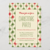 レトロヴィンテージミッドセンチュリーモダンクリスマススターズ 招待状 (正面/裏面)