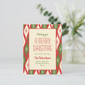 レトロヴィンテージミッドセンチュリーモダンメリークリスマス シーズンカード (スタンド正面)
