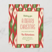 レトロヴィンテージミッドセンチュリーモダンメリークリスマス シーズンカード (正面/裏面)